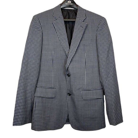 Nordstrom Other - Nordstrom Suit Jacket Blue 100% Wool Gingham 38R